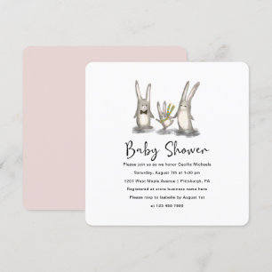 Niedliche Bunny Family Baby Dusche Einladung