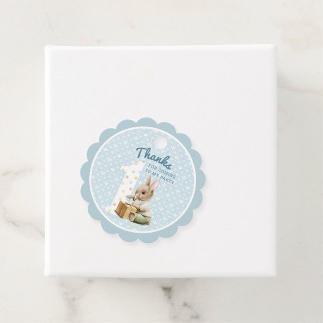 Niedliche Bunny First Geburtstag Gefälligetags Geschenkanhänger (Beispiel)