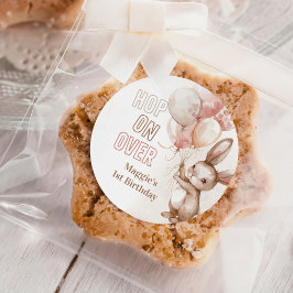 Niedliche Bunny Girl Geburtstagsparty Runder Aufkleber