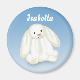 Niedliche Bunny Kids Name Monogramm Magnet