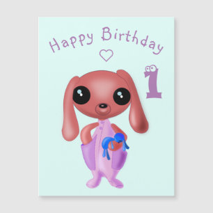 Niedliche Bunny Magnetic Birthday Card - individue Magnetkarte