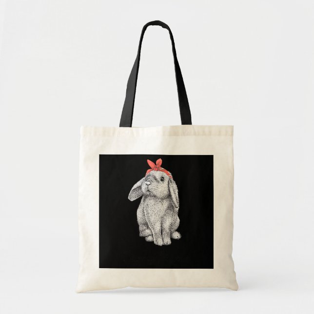 Niedliche Bunny Mama Lop Eared Rabbit Tragend Band Tragetasche (Vorne)