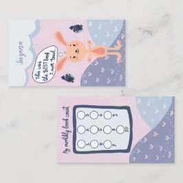 Niedliche Bunny Monthly Book Count Loyalty Card Treuekarte