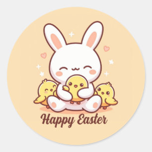 Niedliche Bunny Oaster Stickers! Happy Oaster Stic Runder Aufkleber