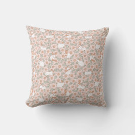 Niedliche Bunny Pink Blume Muster Frühjahr Sommer Kissen
