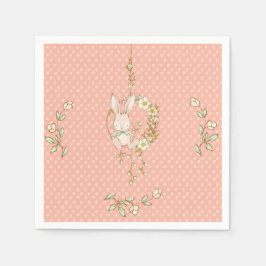 Niedliche Bunny Polka Dot Floral Baby Dusche Serviette