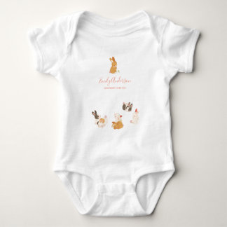 Niedliche Bunny Rabbit Birthday Baby Dusche Einlad Strampler