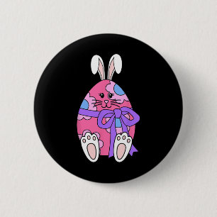 Niedliche Bunny Rabbit Egg Floral Girls Happy East Button