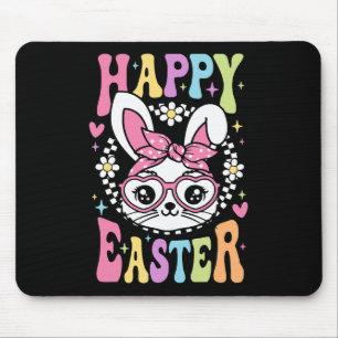 Niedliche Bunny Rabbit Face Retro Happy Osterfest Mousepad