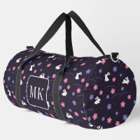 Niedliche Bunny Rabbit Muster Monogram Initialen L