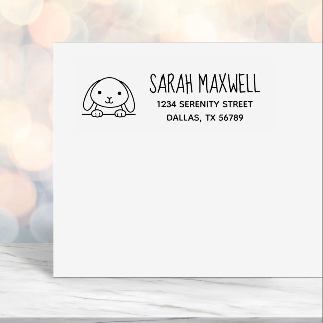 Niedliche Bunny Rabbit Rücksendeadresse Permastempel (Von Creator hochgeladen)