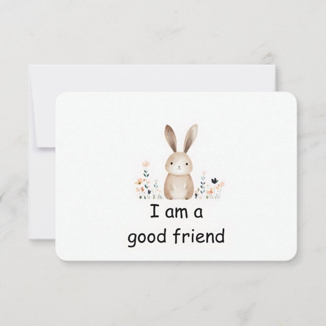 Niedliche Bunny Rabbit Woodland Animal Affirmation Einladung (Vorderseite)