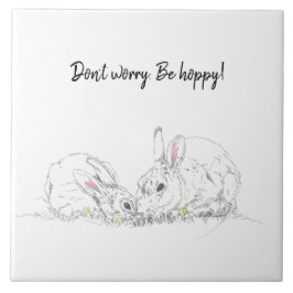 Niedliche Bunny Rabbits zeichnend|Seien Sie unbeso Fliese