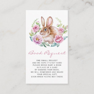 Niedliche Bunny und Rosa Blume Kleider Buchanfrage Begleitkarte
