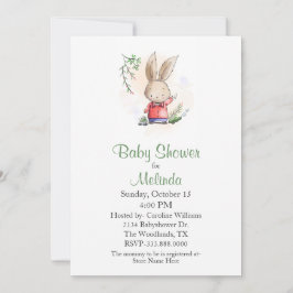 Niedliche Bunny Waving Baby Dusche Einladung