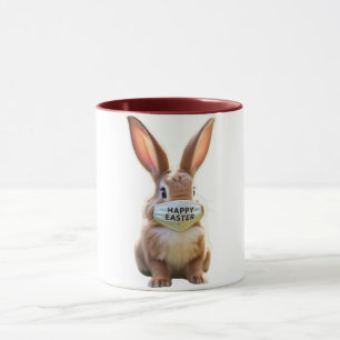 Niedliche Bunny Weber Frohes Osterfoto Maske Tasse