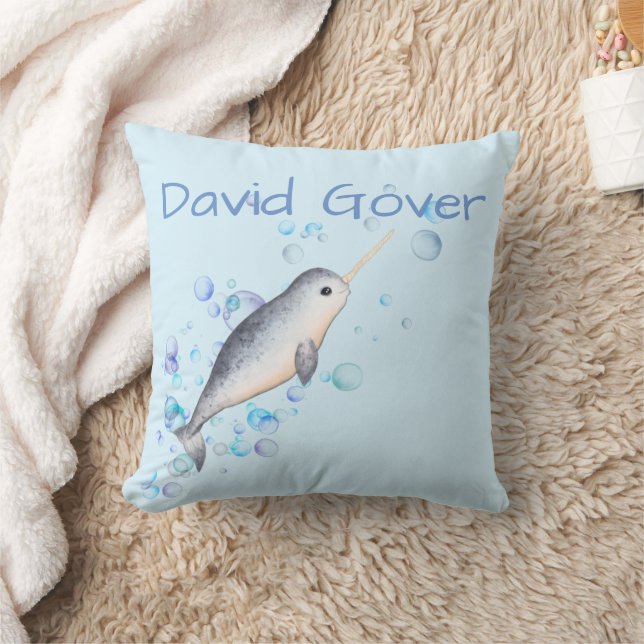 Niedliche bunt Bubbles Ocean Baby Boy Narwhal Kissen (Decke)