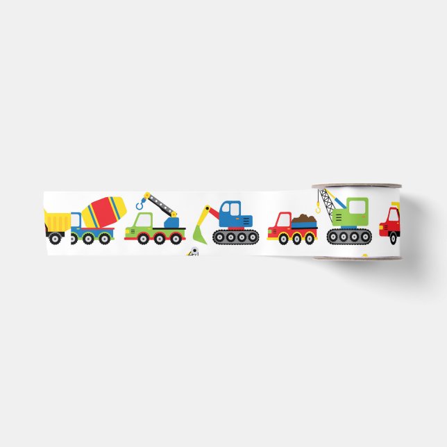 Niedliche bunt gebaute Spielzeugwagen Satinband (Vorderseite)