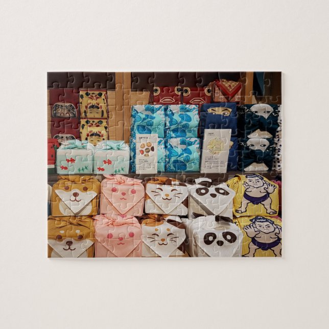 Niedliche bunt japanische Furoshiki-Umhüllung (Horizontal)
