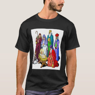 Niedliche bunt Krippe Baby Jesus Christlich T-Shirt