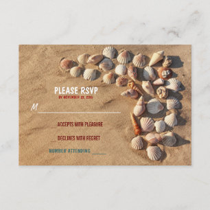 niedliche bunt Muscheln Strand Hochzeit RSVP Karte