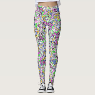 Niedliche, bunte abstrakte Blume Leggings