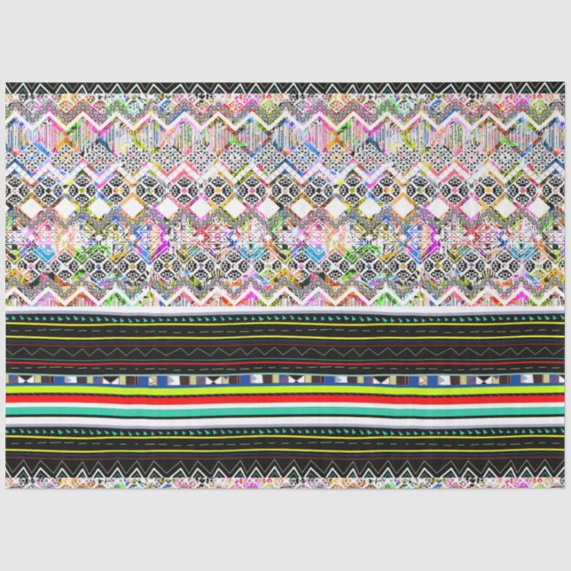 Niedliche bunte Aztec-Stammmuster Seidenpapier (Vorderseite)
