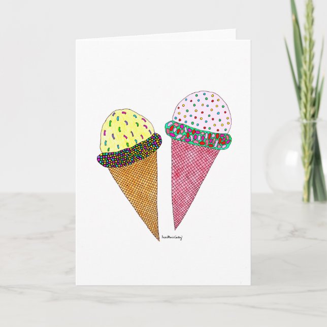 Niedliche Bunte Birthday Ice Karte (Vorderseite)