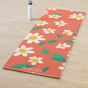Niedliche bunte Daisy Blume Botanisches Muster gür Yogamatte
