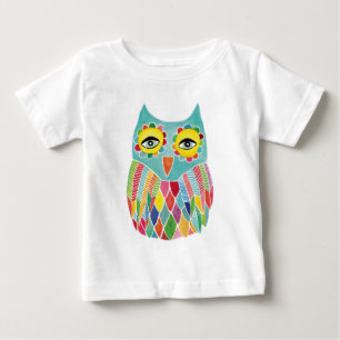 Niedliche bunte Eule Baby T-shirt