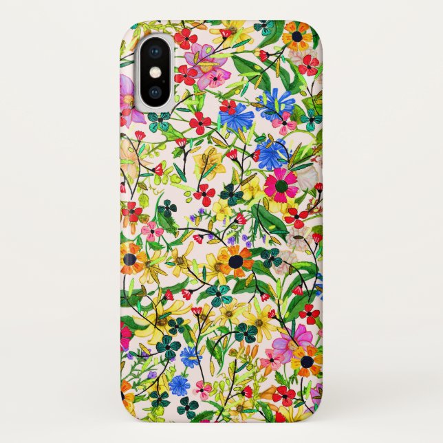 Niedliche, bunte Frühlingsblumen Blume Case-Mate iPhone Hülle (Rückseite)