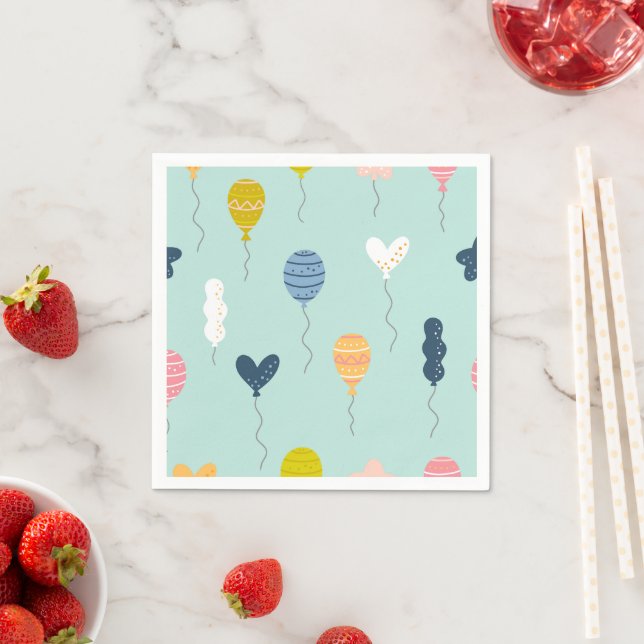 Niedliche Bunte Geburtstagsparty Balloon-Muster Serviette (Beispiel)