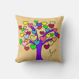 Niedliche bunte Liebe-Herz-lila Baum Kissen