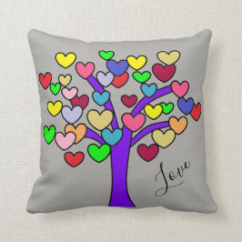 Niedliche bunte Liebe-Herz-lila Baum Kissen