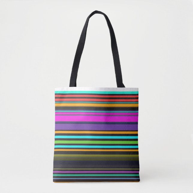 Niedliche, bunte Neonstreifen Tasche (Vorderseite)