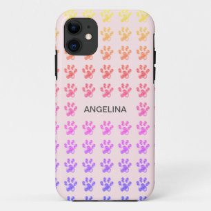Niedliche bunte Pfoten auf hellrosa Case-Mate iPhone Hülle