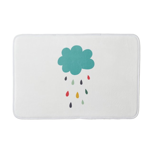 Niedliche bunte Regen-Wolke "Regen-Regen" Badematte (Vorderseite)