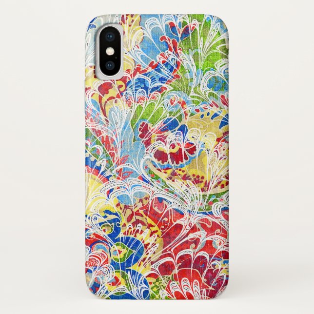 Niedliche bunte Vintage Blüte Case-Mate iPhone Hülle (Rückseite)
