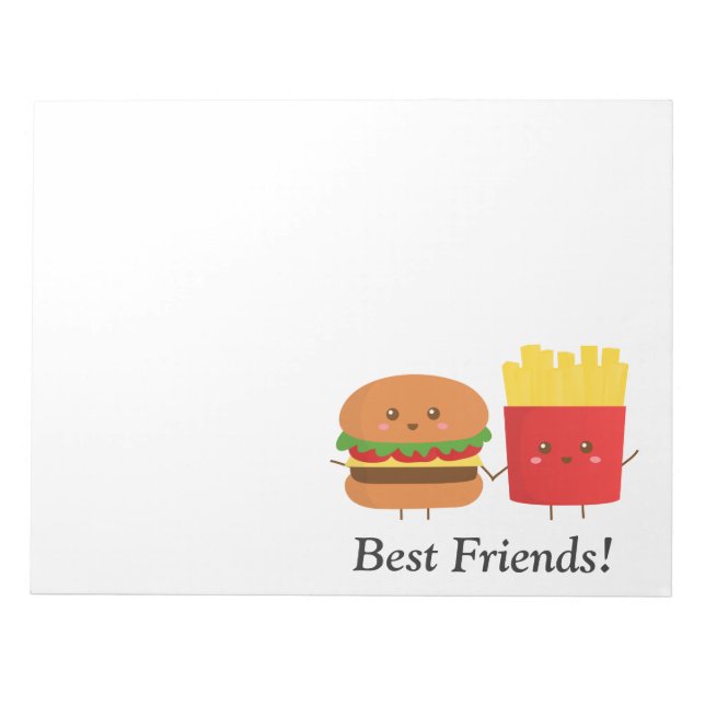 Niedliche Burger und Freunde, die besten Freunde Notizblock (Vorderseite)
