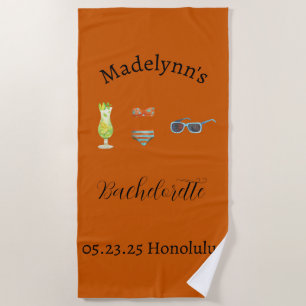 Niedliche Burnt Orange Wedding Party Gefallen Bade Strandtuch