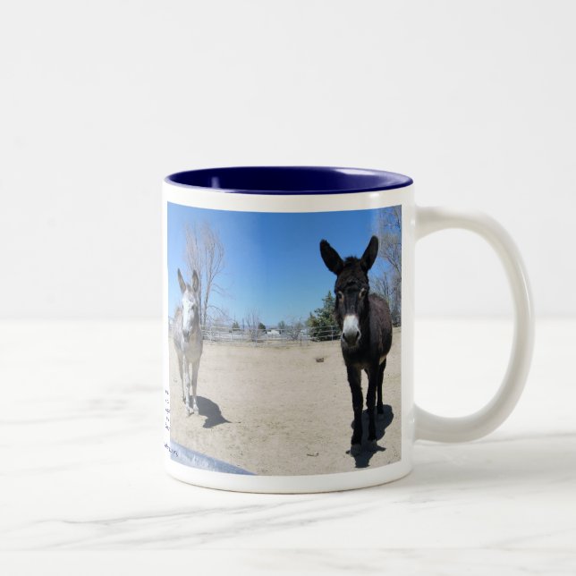 Niedliche Burros-Freundschaft Zweifarbige Tasse (Rechts)