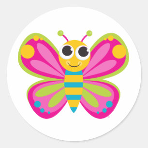 Niedliche Butterfly-Aufkleber Runder Aufkleber