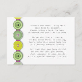 Niedliche Button Babyduschkarte Begleitkarte