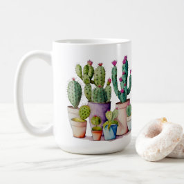 Niedliche Cacti cactus succulents in Töpfen Kaffeetasse