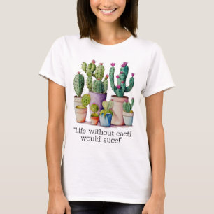 Niedliche Cacti cactus succulents in Töpfen T-Shirt