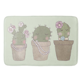 Niedliche Cactus Girls mit Schmuck Badematte