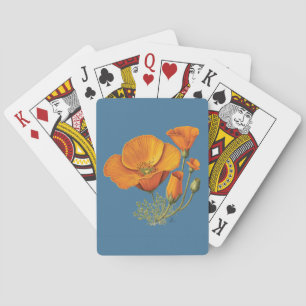 Niedliche California Poppy Blume Vintage Spielkart Spielkarten