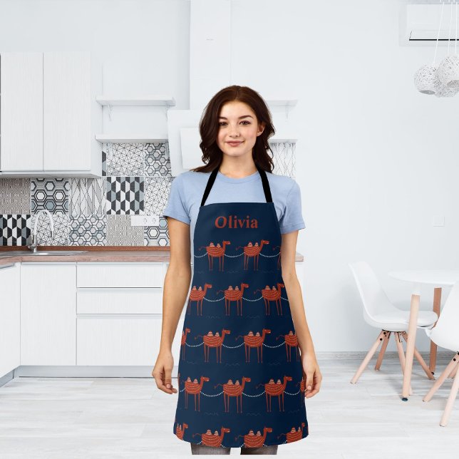 Niedliche Camel Caravan mit Individuelle Name auf  Schürze (Von Creator hochgeladen)