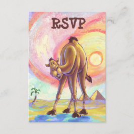 Niedliche Camel Party Center RSVP Cards Karte