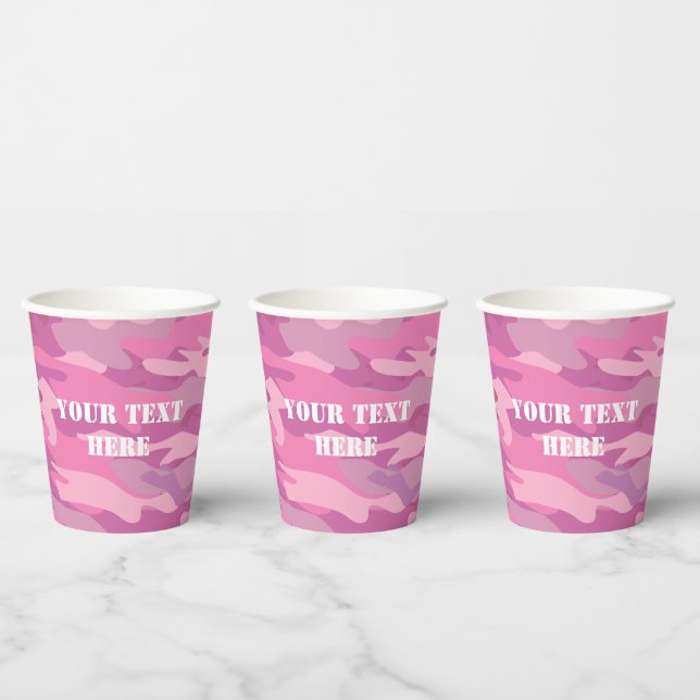 Niedliche Camouflage der rosa Armee verdeckte Zoll Pappbecher (Multi)